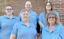 Serving as the Brown County Dispatchers are (Front) Lori Ganser and Tami Gum; (Middle) Tanya Cole and (Back) John Mead and Chelsea Grunhaupt. Not present was Makaleigh Nilson.