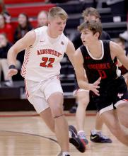 Ainsworth has two tall starters this year. Carter Nelson (pictured) and Trey Appelt are both listed as 6’ 4” and have a lot of experience to bring to the court for Ainsworth.