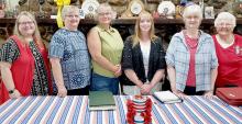The Ainsworth American Legion Auxiliary installed officers at their monthly meeting. Installing officer Mary Krause (far left) installed (left to right) President Marilyn Anderson, Vice President Brenda Goeken, Secretary Cheri Coutts, Treasurer Alice Mitchell and Chaplain Ellen Kyser.