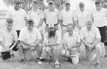 Ainsworth golfers traveled to the Bassett Country Club for the fifth annual Border Cup. Golfing for Ainsworth were (back row left to right) Troy Brodbeck, Landon Welke, Terry Allen, Logan Leach, Nick Martin, Tony Allen; (front row left to right) Joel Klammer, Graig Kinzie, Robert Magill, Doug Weiss and Rod Worrell.