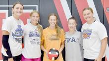 The Ainsworth Girls Volleyball Team has five returning letter winners from the 2022 season. The returning letter winners are (left to right) Karli Kral, Kendyl Delimont, Cheyan Temple, Breanna Fernau and Jocelyn Good.