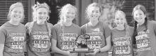 Ainsworth Girls Cross Country team took second place at the O’Neill Invitational. Team members were (left to right) Alyssa Erthum, Maren Arens, Emma Kennedy, Katherine Kerrigan, Preselyn Goochey and Kylie Higbee. Not pictured - Tessa Barthel. Photo by Debb Gracey
