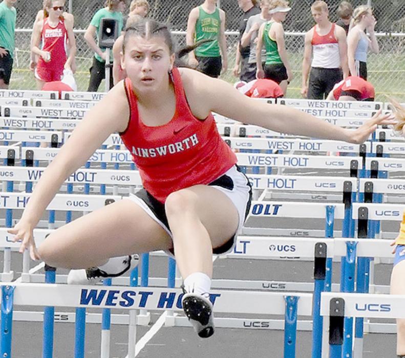 Dakota Stutzman competed in the 100 Meter Hurdles for Ainsworth and placed 7th at the Class C-5 Districts.