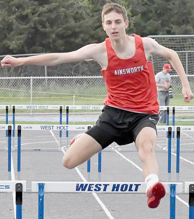 Senior Ben Flynn competed in his last track meet as an Ainsworth Bulldog. Flynn competed in the 300 Meter Hurdles, 400 Meter Run and 4x800 Meter Relay at Districts.