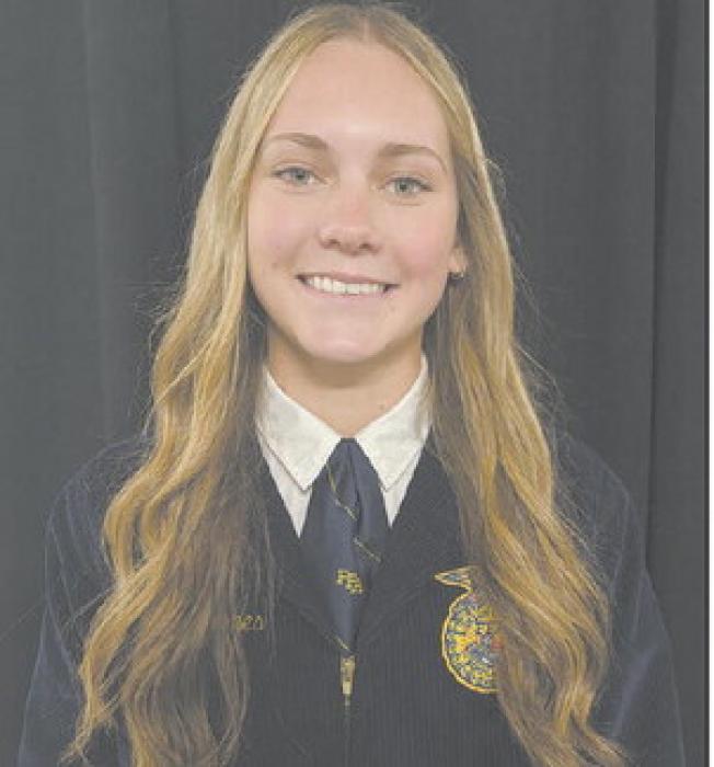 Megan Jones placed seventh individually in the Vet Science competition, earning a purple ribbon.