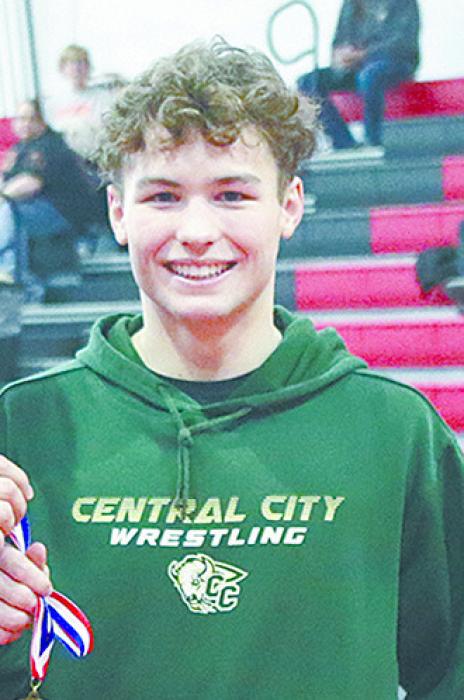 Bryce Kunz of Central City was named the Outstanding Wrestler. Kunz took first place in the 150 lb. weight class.
