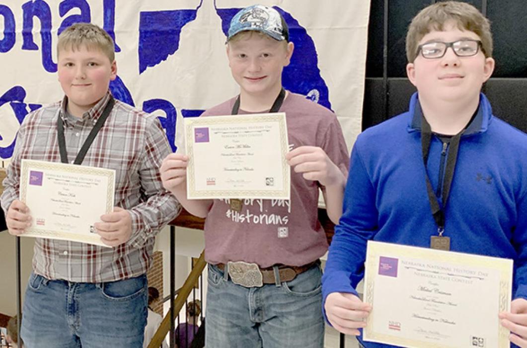 Receiving special awards were (left to right) Carson Koch, Easton McMillin and Mickal Crisman.