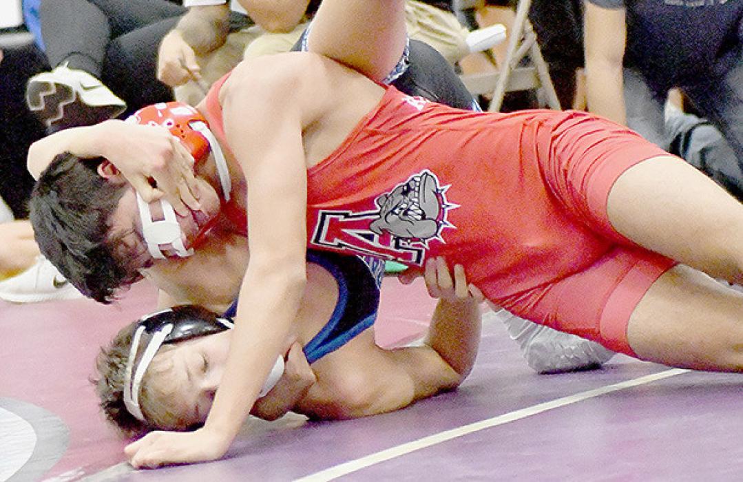 Angel Ajin wrestled in the 126 lb. weight class at the Twin Loup Invitational.