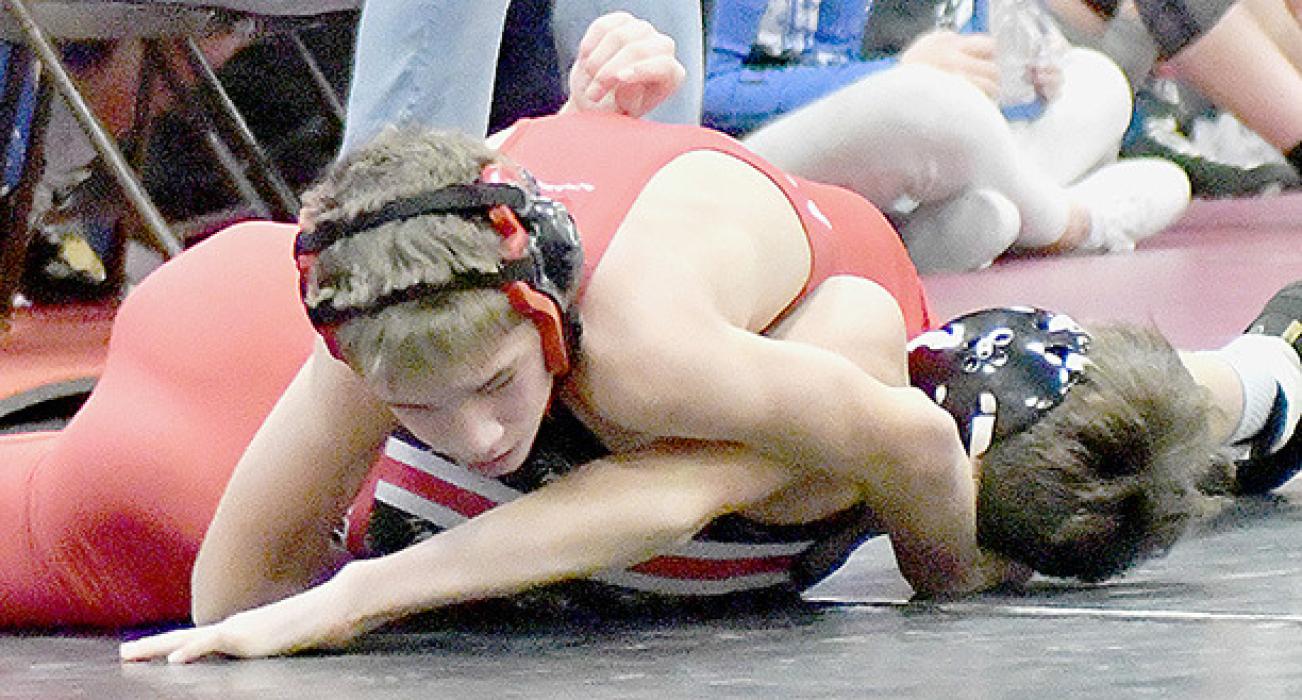 Holden Beel placed third in the 113 lb. weight class at the Twin Loup Invitational. Beel won three of his four matches.