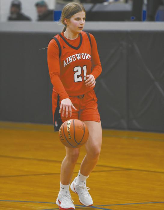 Junior Jaylee Good brings the ball up the court during the team’s game against North Central.