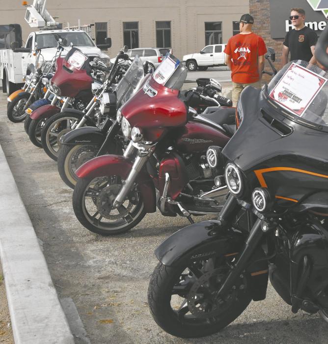 Several motorcyclists showed off their bikes in the Homestead Bank parking lot during the Show and Shine.