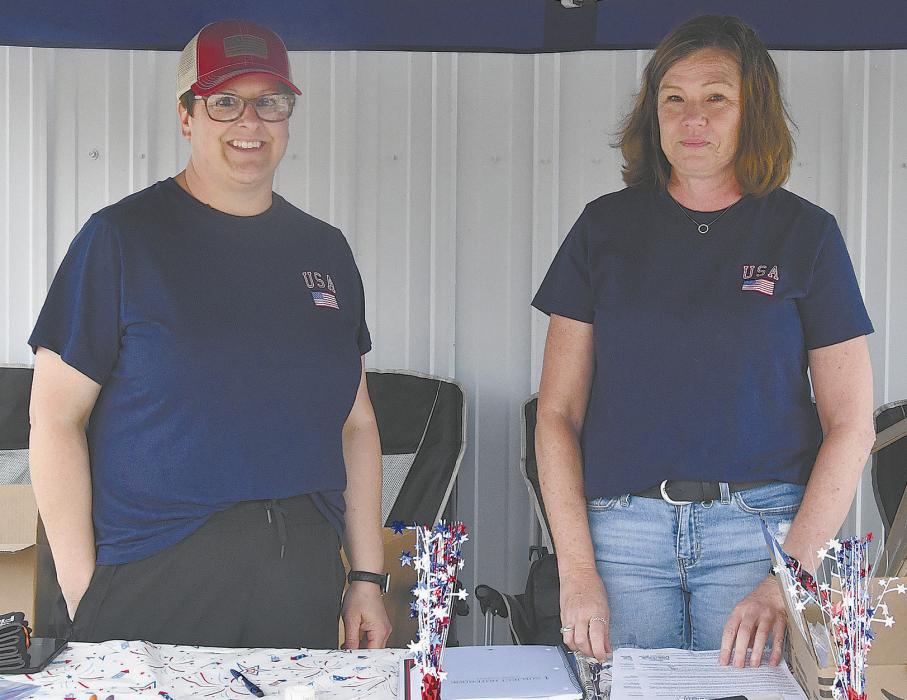Heather Stec (left) and Angie Hood (right) ran the entrance table during cruise night. Motorists were given a cruise night punch card and were entered in the drawing to win a prize. Businesses included on the punch cards were Cottonwood Villa, 1st Class Auto, The 402 Bar, Fuch’s Philing Station, Elk’s Lodge, KC’s Classics, Sandhills Care Center, and the Ainsworth Municipal Golf Course. The winner of the $350 second prize was John McIntosh, and the $500 first place prize went to Brad See.