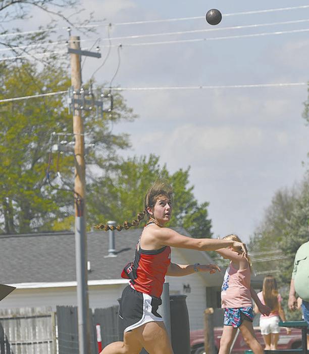 Willa Flynn threw a personal record of 34-10.75 in the shot put, placing third at districts and earning a wild card into the state meet.