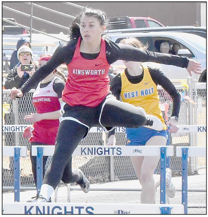 Dakota Stutzman ran to second place in the 100m Hurdles with a time of 17.52.