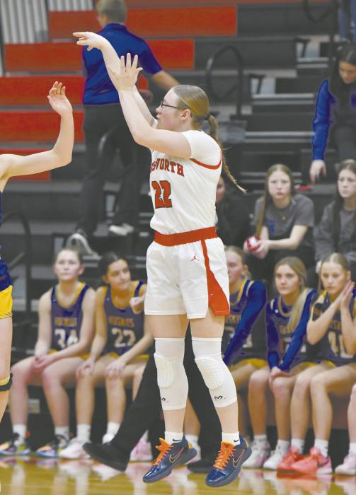 Ainsworth Junior Gracyn Painter had a career high 35 points against the O’Neill St. Mary’s Cardinals on January 9. She previously set the record of 34 points against Boyd County on January 14, 2025.