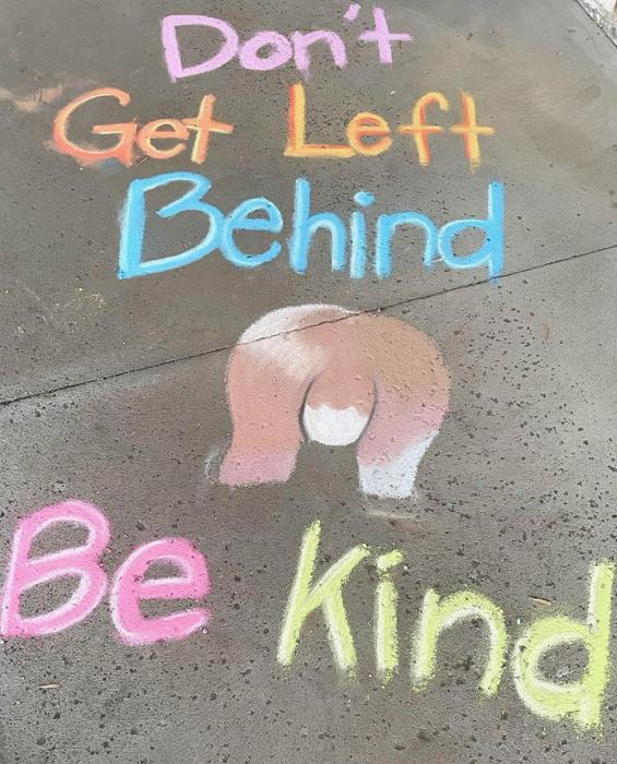 BCH Service Excellence Committee Artists Draw Uplifting Sidewalk Chalk Art