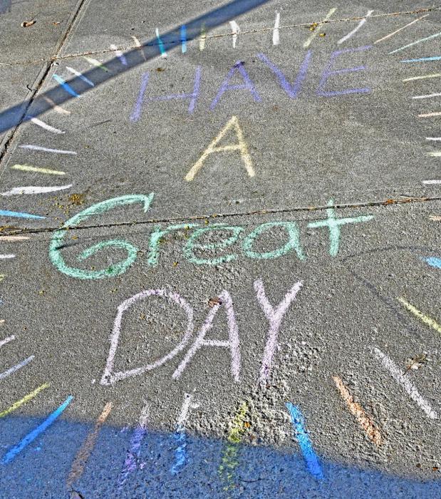 BCH Service Excellence Committee Artists Draw Uplifting Sidewalk Chalk Art