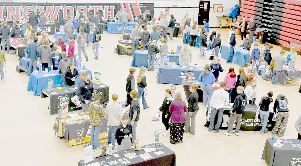 Hosted by Ainsworth Community Schools, students from Ainsworth, Springview and Cody took part in the College Fair on Thursday, October 12th. This allowed students to meet one-on-one with representatives from several colleges, universities, trade schools and branches of the military.