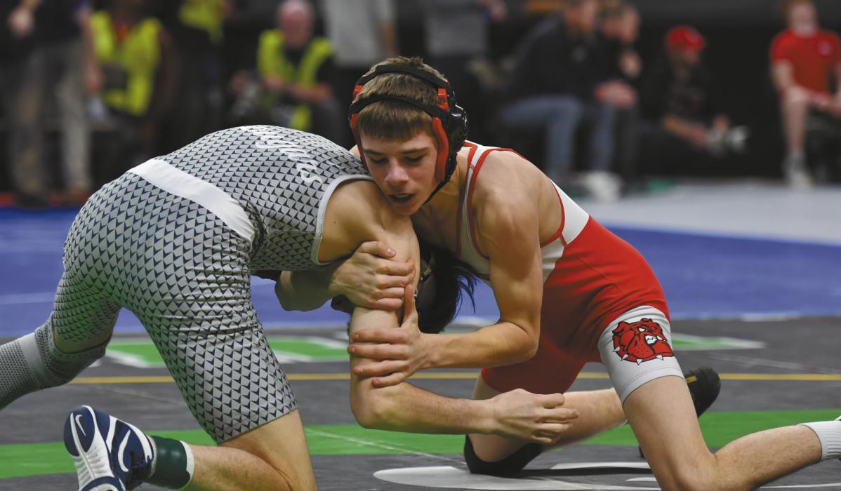 Junior Holden Beel wrestled at his second state tournament. He went 0-2 at the tournament, and finished his junior season with a record of 34-18.