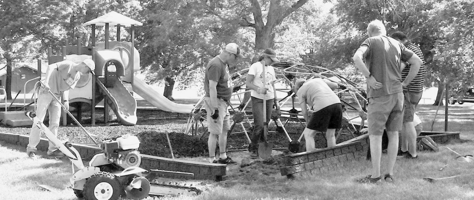 Ainsworth Lions Club Works on East City Park Improvements