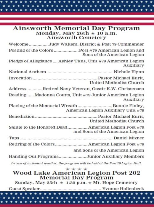 Ainsworth Memorial Day Program