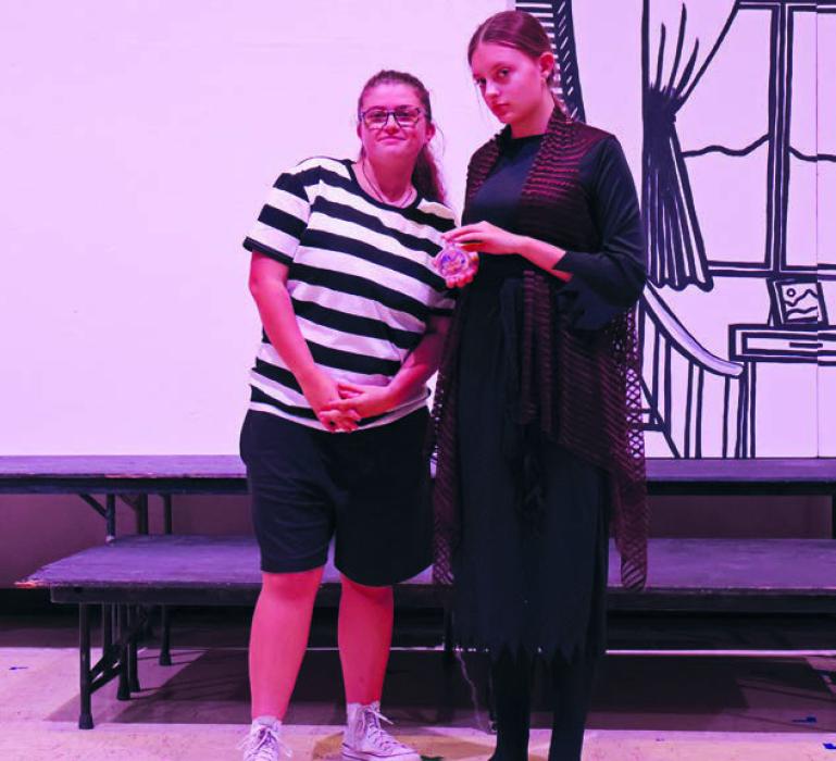 Pictured above is Jodie Denny (left), who was cast as Pugsley Addams, and Ava Graff (right), who was cast as Grandma.