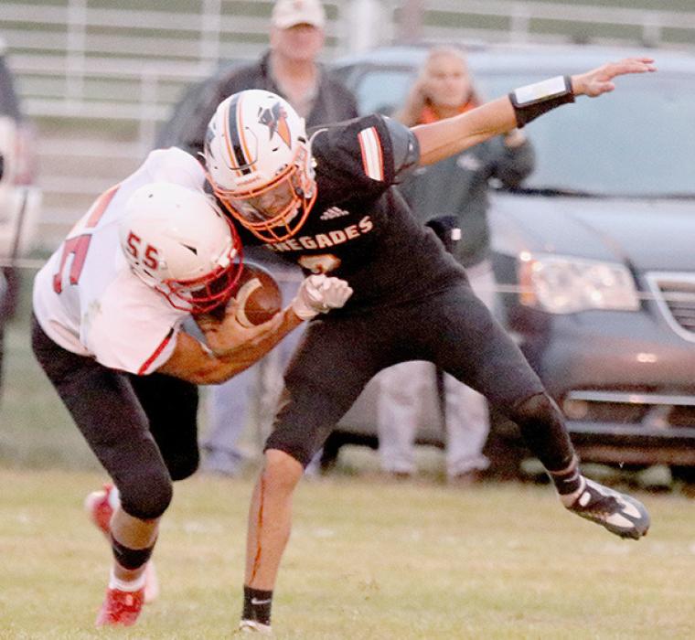 Ainsworth Trey Appelt sacked CWC’s quarterback three times in the first quarter.