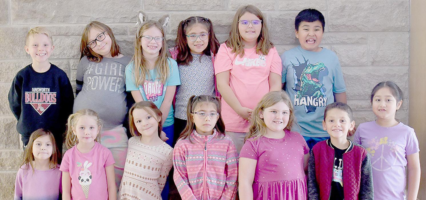 Britley Beck’s 2nd Grade Class are (Back Row - Left to Right) Brayden Arens, Ranae Fernau, Joslin Coleman, Helen Gress, Aubrey Konkoleski and Francisco Zumano-Cortez; (Front Row - Left to Right) Amara Mussman, Isabelle Woodson, Knona Stamp, Alessandra Gress, Sophia Gilbert, Bryson Swett and Aleynah Jimenez.