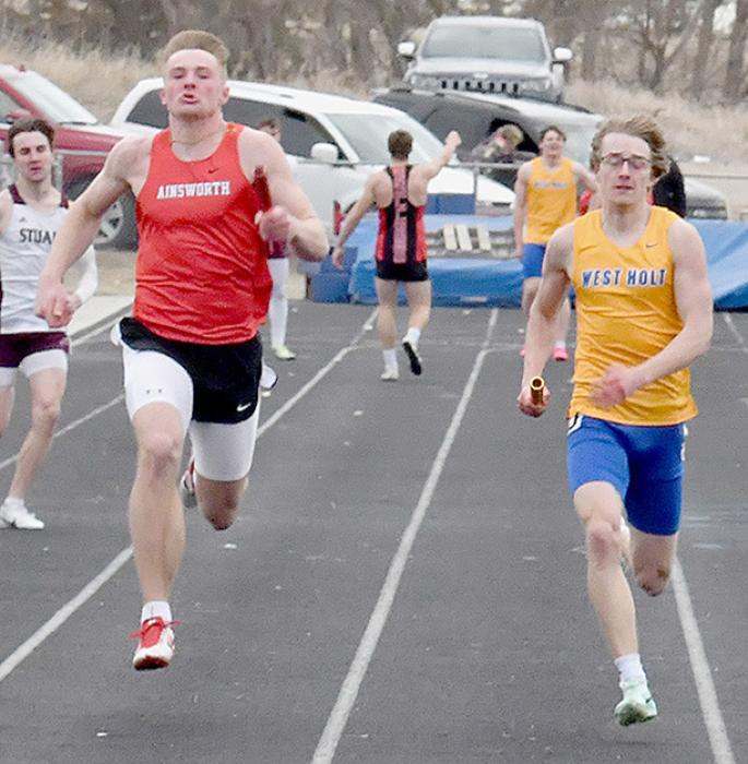 Ainsworth edged West Holt to take first place in the Boys 4x100 Relay. Ainsworth crossed the line in 46.0, just a tenth of a second ahead of West Holt to take first place.