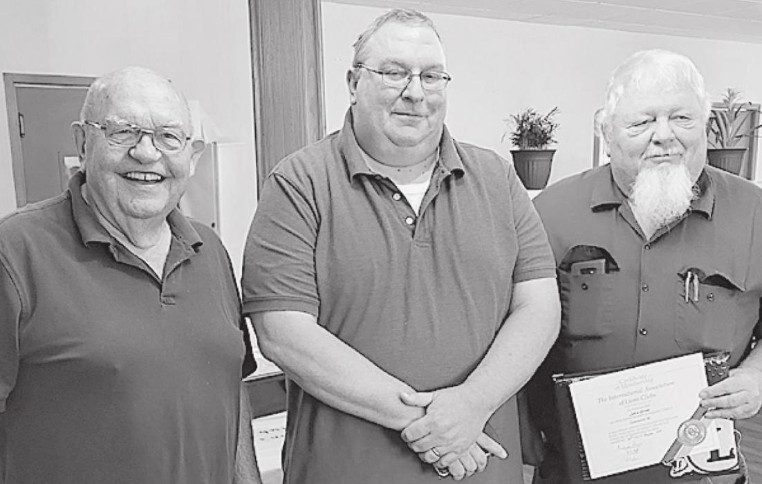 Ainsworth Lions Club welcomed new member, John Gross, at Monday night’s meeting. From left to right, Sponsor Larry Rice, President Bob Beatty and new member John Gross.