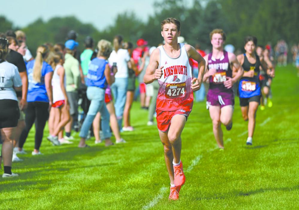 Senior Holden Beel placed sixth at the O'Neill Invite, running a new personal best of 17:54. Photos Courtesy of Ainsworth Bulldog Boosters