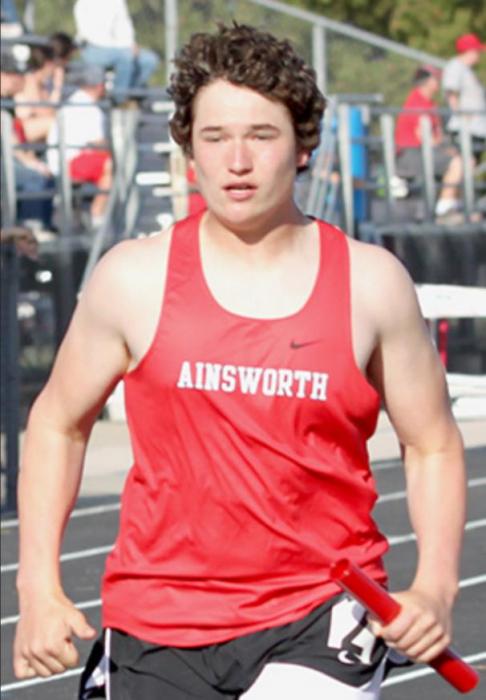 Cole Swanson ran as a member of the boys varsity 4x100 Relay team that took fifth place.