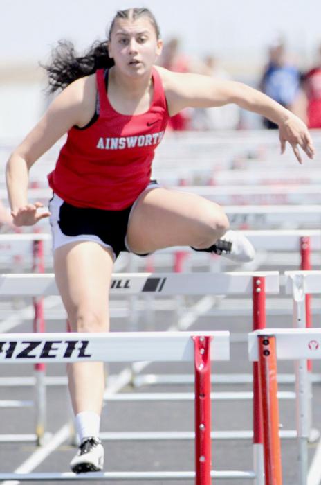 Dakota Stutzman ran to second place in the 100 Meter Hurdles for Ainsworth and was a member of the second place 4x100 Relay team.