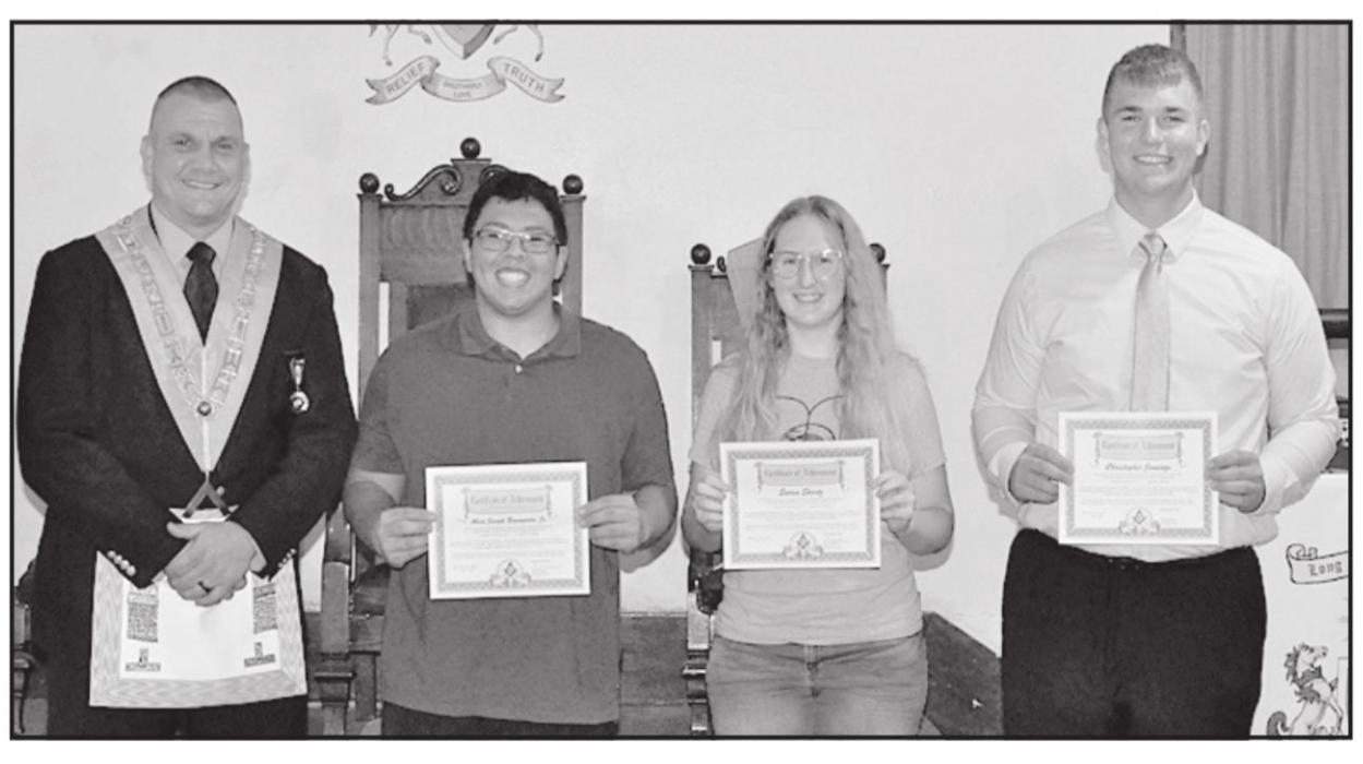 Long Pine Masonic Lodge No. 136 Initiates New Member and Presents Scholarships