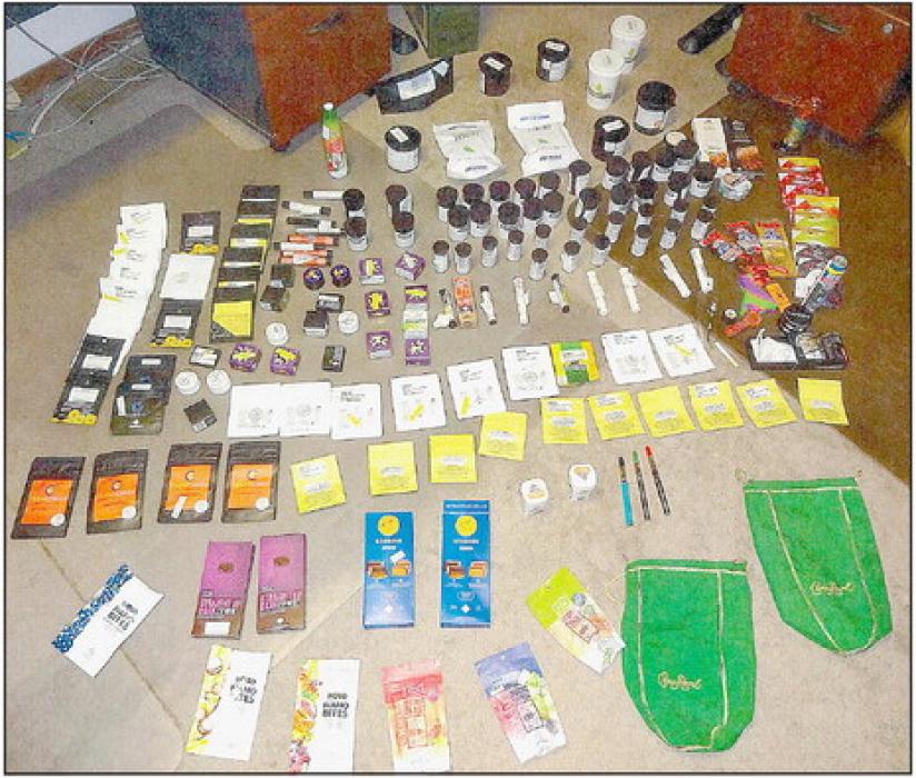 One of Dutch’s stops yielded a large finding of products from a cannabis dispensary including raw marijuana, concentrated THC including wax, butter, vape cartridges, oil, edible THC products, and beverages. Concentrates are essentially pure THC with some products containing over 90% THC value.