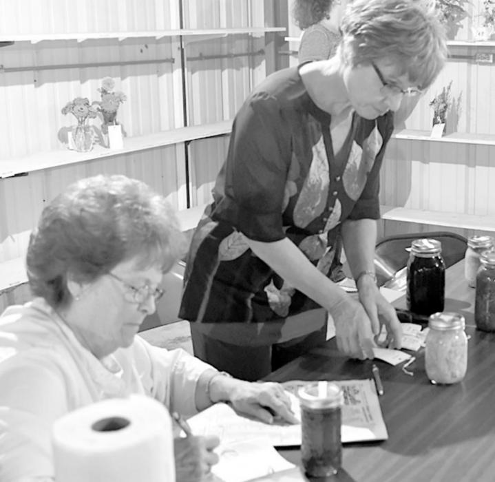 Making sure all the entries are properly entered at the 2021 Brown County Fair were volunteers Audrey Wilson and Charlotte Wales.