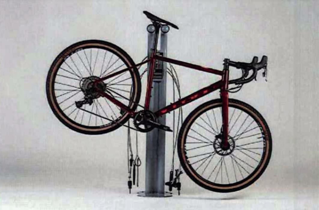 When in use, bikers will be able to hang their bikes up to use the repair stand.