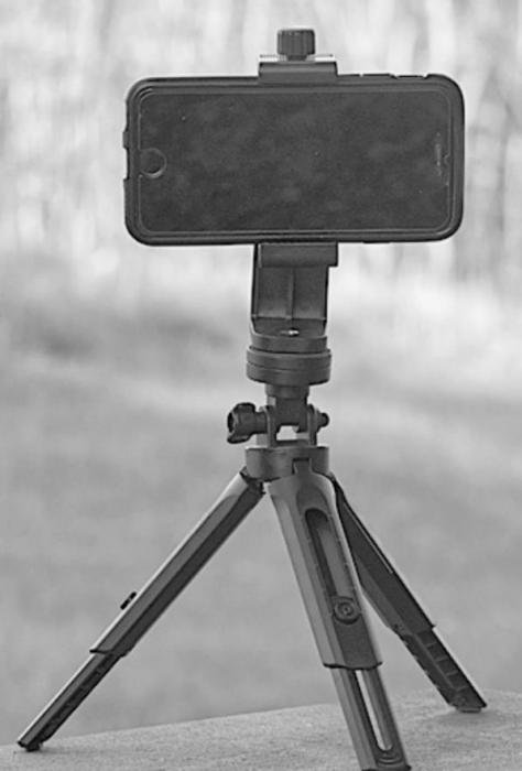 A small tripod for a smartphone. They are relatively inexpensive.