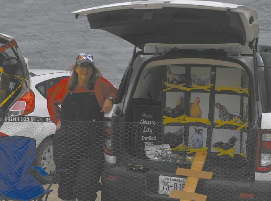 Several Long Pine residents and business owners decorated their trunks in the parking lot of the Palace for trick or treaters to get candy.