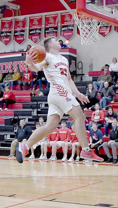 Carter Nelson goes up for one of the two dunks against the Bridgeport Bulldogs. Nelson had 19 points, 10 rebounds, 6 assists and 4 blocked shots on the night.