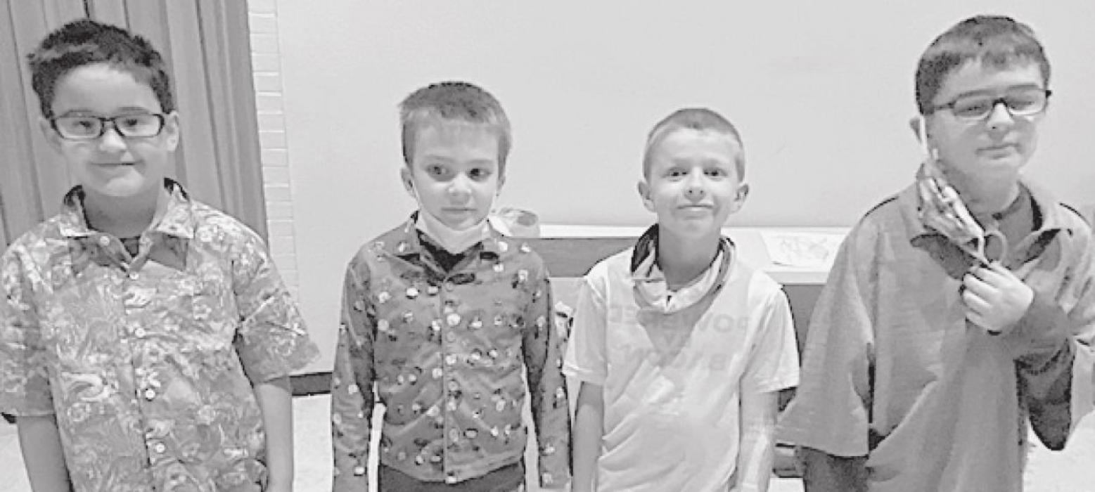 The 2nd-3rd Grade DI team members were (left to right) Kaiden Johnson, JJ Nelson, Paul Denny and Leighton Konkoleski.