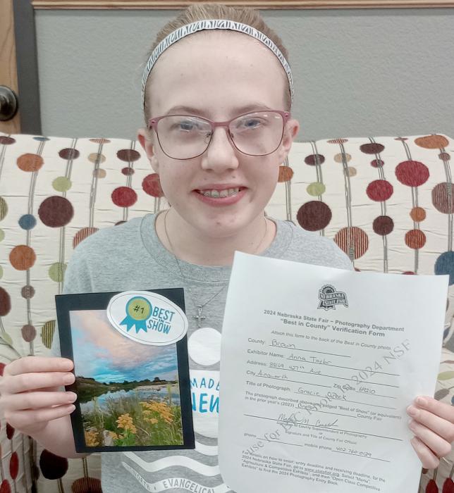 Anna Taylor Wins “Best in Show” in the Brown County Fair’s Open Photography