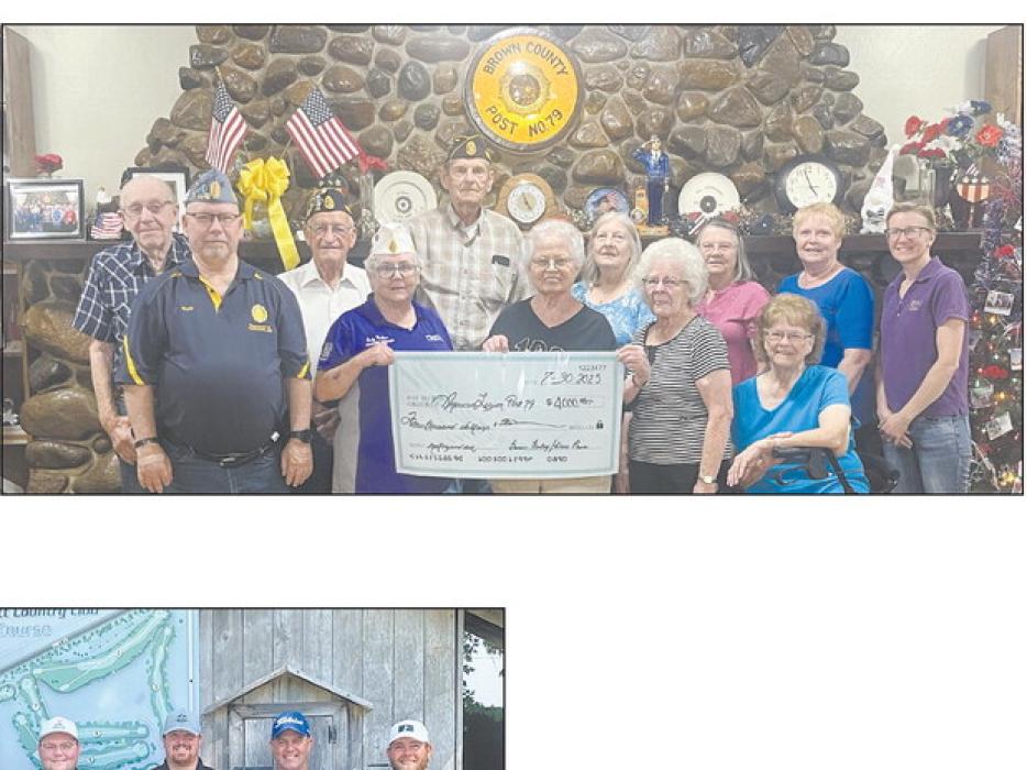 Pictured above are representatives from the Ainsworth Does Drove #54 and Ainsworth American Legion Post #79 with the $4,000 check. The Legion has hosted several events to fund their heating and air project.