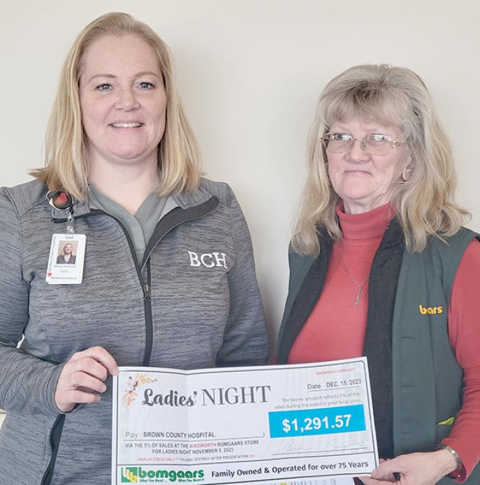 Brown County Hospital Receives Funds from Ladies Night Held at Bomgaars