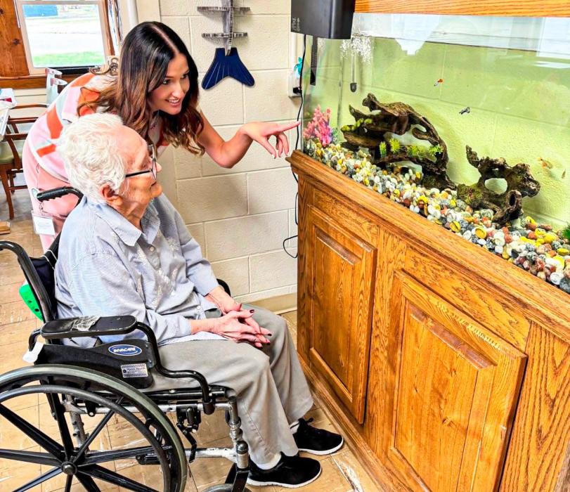 Savanah McGowan, the activities director at the Sandhills Care Center, focuses on providing enjoyable experiences for the residents at the Sandhills Care Center in Ainsworth.