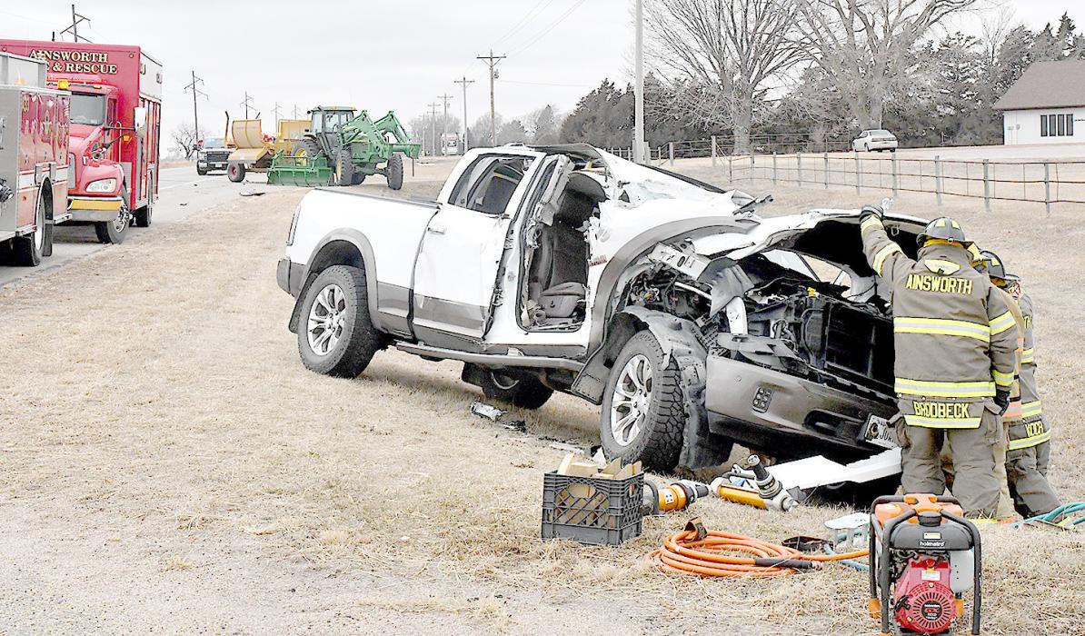 Tractor/Pickup Accident Occurs East of Ainsworth