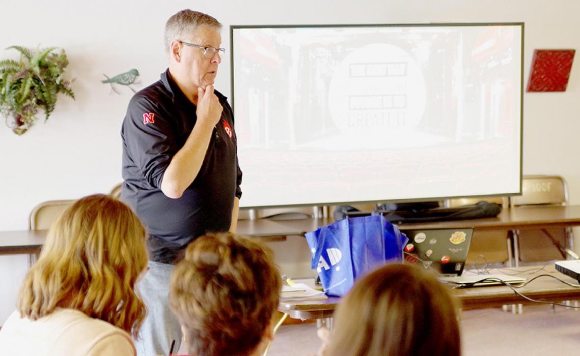 Tom Field, Program Director for the Paul Engler Entrepreneurship program through the University of Nebraska, spoke to KBR Leadership Academy participants. Photo by Springview Herald