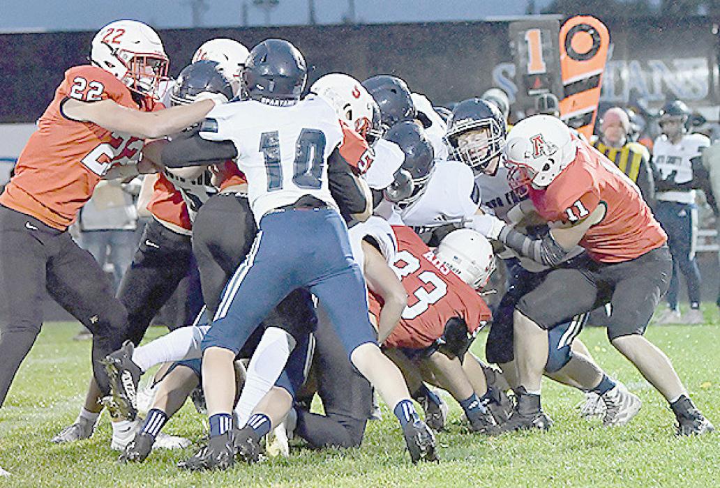 Ainsworth’s defense was put to the test stopping a tough Boyd County running game. The Dawgs were up to the test and held the Spartans scoreless and to only 135 yards total offense.