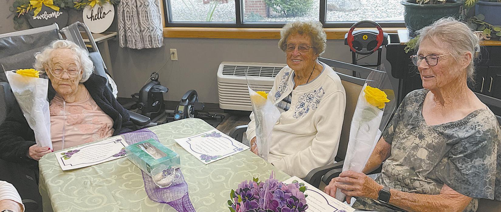 The three Kappa members were honored for their 50+ year membership with certificates, cake, and flowers. Honorees are pictured above (left - right): Helen Stec, Donna McGuire, and Jo Stec.