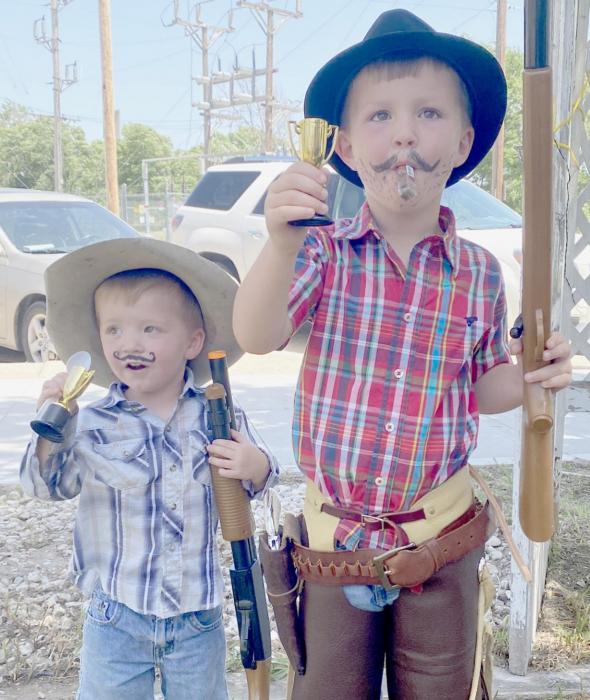 Winning the Kids Outlaw Costume Contest were (left to right) Walker Ziegler and Rowdy Ziegler.